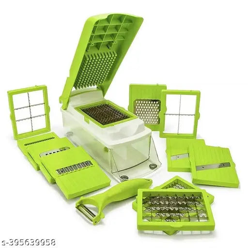 13-in-1 vegetable slicer 13 in 1 Multipurpose Chopper, Fruits & Vegetable Cutters, Grater Peeler Chipser, for Kitchen, Unbreakable Food Grade Body, Easy Push to Clean Button Slicer Dicer, Chopper for Kitchen