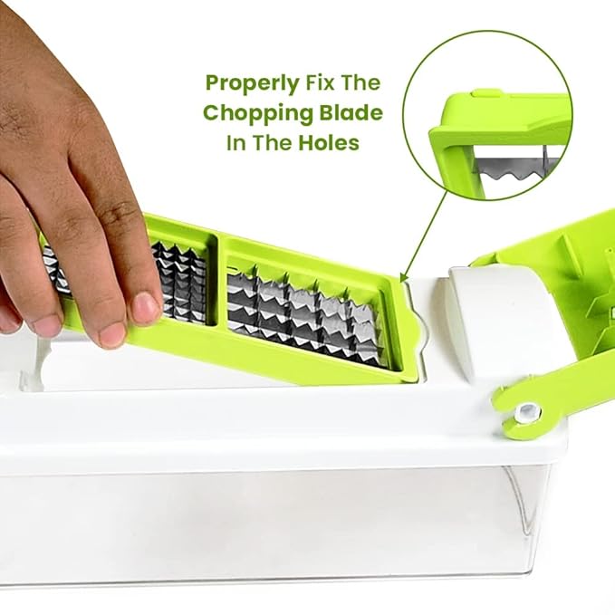 13-in-1 vegetable slicer 13 in 1 Multipurpose Chopper, Fruits & Vegetable Cutters, Grater Peeler Chipser, for Kitchen, Unbreakable Food Grade Body, Easy Push to Clean Button Slicer Dicer, Chopper for Kitchen