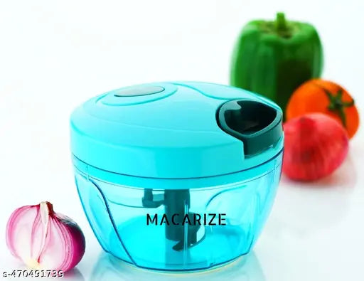 Handy Mini Plastic Chopper with 3 Blades, Vegetable and Fruit Cutter -Multicolor (350ml)