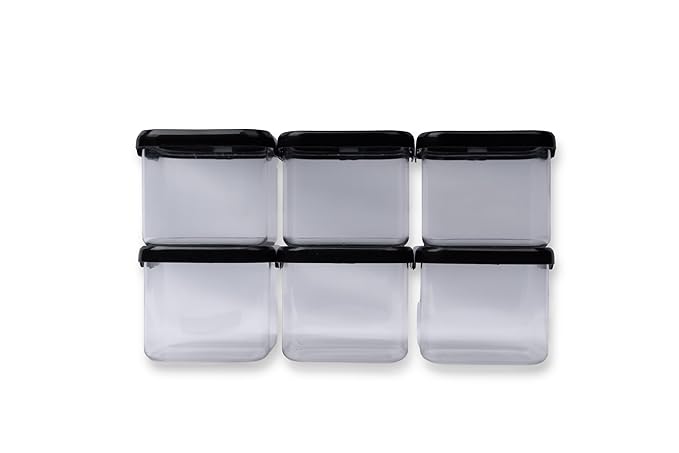 S R OLL PRODUCT 100% Unbreakable Kitchen Plastic Storage Containers Jars Canister Box Combo Set - 500 ml Plastic Grocery Container (Pack of 6)