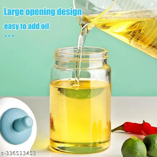 Oil Dispenser Bottle | Wide Opening Oil Bottle | Oil Dispenser with Silicone Oil Brush | 230 ml Oil Container for Cooking, Baking, BBQ, Marinating (Multicolor, Pack of 1)