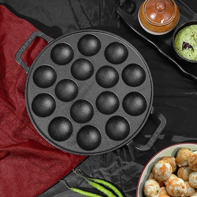 Appam Patra with Lid and Side Handle/ kulipaniyaram pan nonstick/ appe/Appam Pan/Appam Maker/app Pan maker Paniarakkal with Lid Paniarakkal with Lid 0.5 L capacity 23 cm diameter (Aluminium, Non-stick)