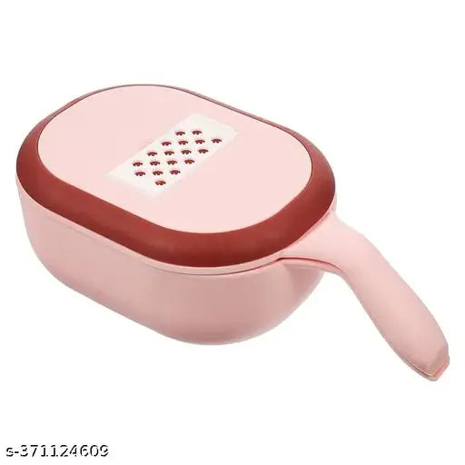 Prime Pick 6 in 1 Multifunction Vegetable & Fruit Cutter with 6 Blades + 1 Peeler | 6 in1 Vegetable and Fruit Chopper with Drain Basket Suitable for All Kinds of Vegetables and Fruits (Pink)